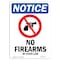 Signmission OSHA Notice Sign, 24" H, 18" W, Rigid Plastic, No Firearms By State Law Sign With Symbol, Portrait OS-NS-P-1824-V-14547 - alternate 1